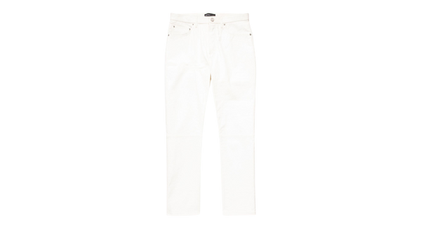 LEATHER RELAXED FIT PANT "White"