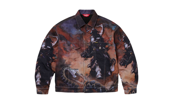 Frazetta Faux Shearling Lined Trucker Jacket "FW 24 Multicolor"