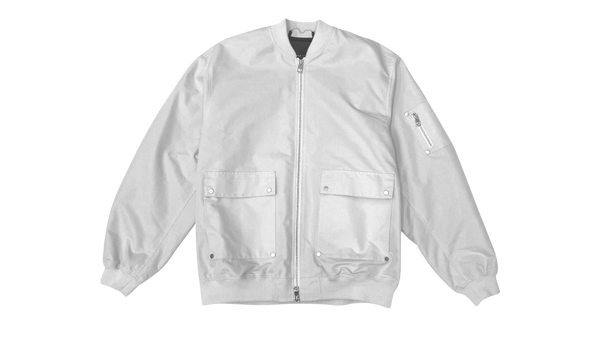 COTTON POLY OVERSIZED BOMBER "White"