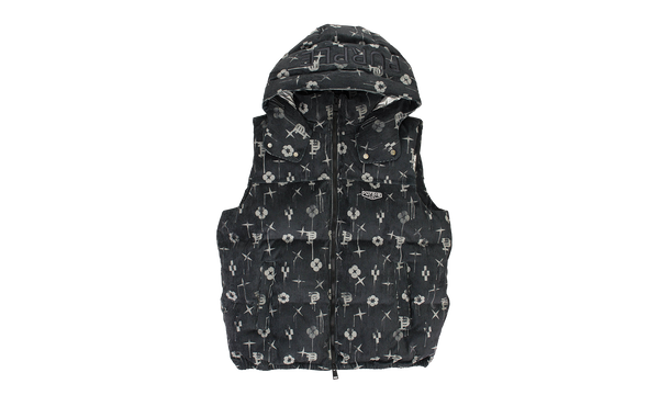 PRINTED CORDUROY PUFFER VEST "Black"