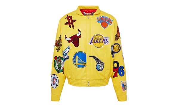 NBA COLLAGE VEGAN LEATHER JACKET Yellow "COLLAGE YELLOW"