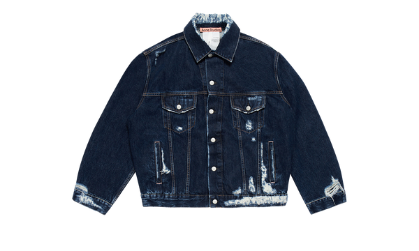 DISTRESSED OVERSIZE DENIM JACKET BLUE "Blue"