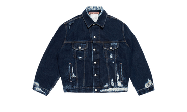 DISTRESSED OVERSIZE DENIM JACKET BLUE 