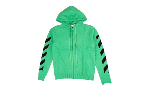 Diagonal Knit Logo Hoodie "Green"