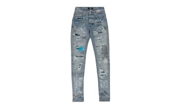 ALL OVER REPAIR CLAY INDIGO JEANS 