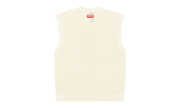 FRUIT STICKERS V-NECK SWEATER VEST BEIGE 