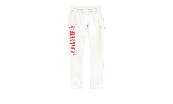 FRENCH TERRY SWEATPANT GOTHIC WORDMARK BRILLIANT WHITE "White"