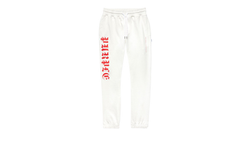 FRENCH TERRY SWEATPANT GOTHIC WORDMARK BRILLIANT WHITE 