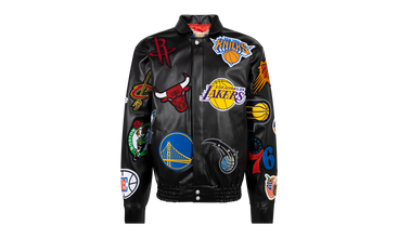 NBA Collage Vegan Leather Jacket