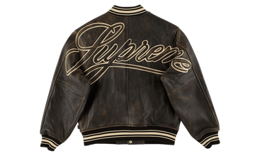 Painted Leather Varsity Jacket 