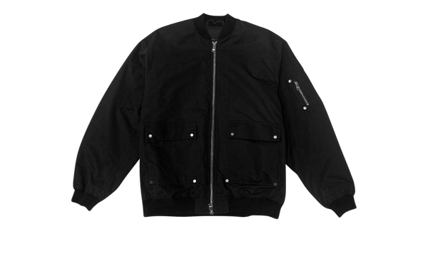 COTTON POLY OVERSIZED BOMBER "Black"