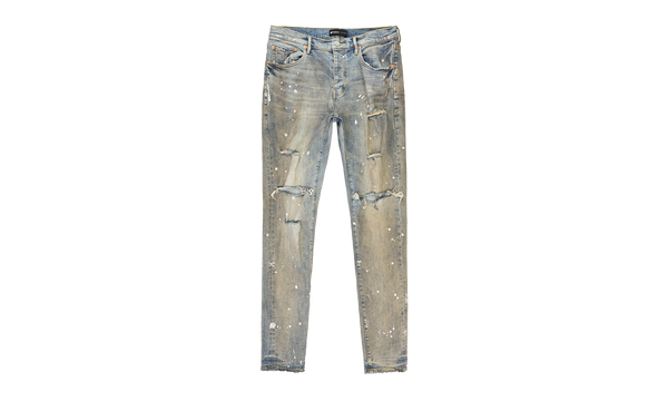 Paint Grey Coated Jeans "Light Indigo"