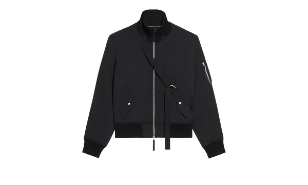 STRETCH WOOL BOMBER JACKET BLACK "Black"