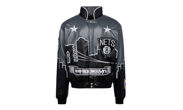 BROOKLYN NETS SKYLINE VEGAN LEATHER JACKET "NETS"