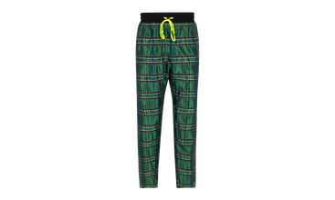 Silk Plaid Track Pants 