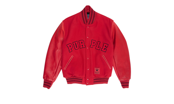 CLASSIC WOOL LEATHER BOMBER "Red"