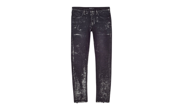 Wash Silver Oil Coated Skinny Jeans "Black"