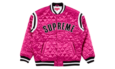 Quilted Satin Varsity Jacket 