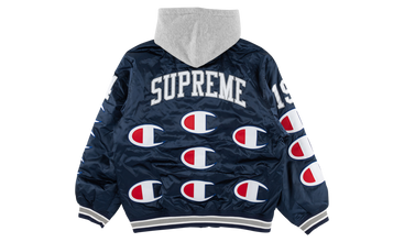 Champion Hooded Satin Varsity Jacket 