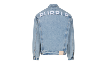 Light Indigo Embroidered Oversized Jacket