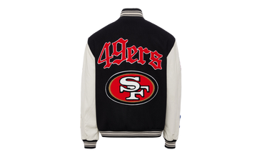 SAN FRANCISCO 49ERS WOOL & LEATHER VARSITY JACKET Black/White 