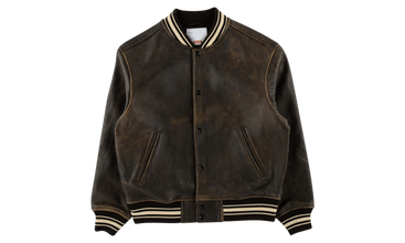 Painted Leather Varsity Jacket 