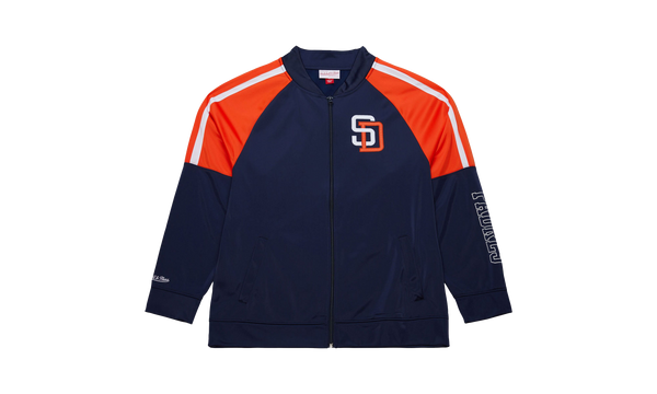 MLB COLOR BLOCKED TRACK JACKET VINTAGE LOGO PADRES "Navy"