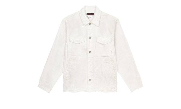 WHITE JACQUARD CHORE JACKET "White"