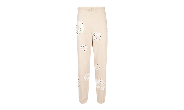 Rhinestone Cotton Wreath Sweatpants "Oatmeal"