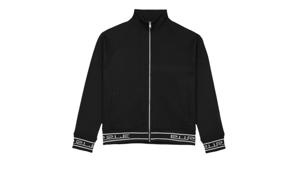 POLY TRICOT TRACK JACKET - BLACK "Black"