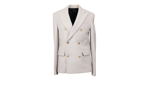 Boiled Wool Double-Breasted Jacket "Off White"