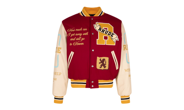 LE VALLEY VARSITY JACKET "BORDOUX AND CREME"