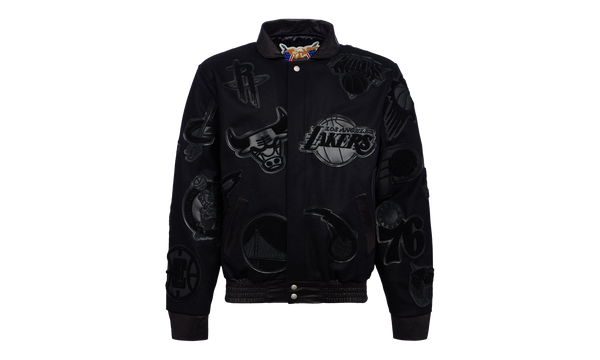 NBA COLLAGE WOOL & LEATHER JACKET Black/Black "COLLAGE WOOL BLK"