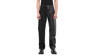 MM6 DENIM AND LEATHER SPLIT PANTS Pants Black 