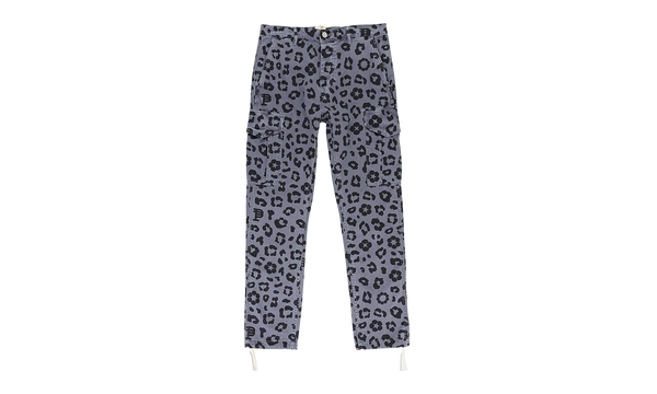 BLACK MONOGRAM LEOPARD PRINT CARGO PANT "Black"