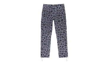 BLACK MONOGRAM LEOPARD PRINT CARGO PANT 