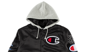 Champion Hooded Satin Varsity Jacket 