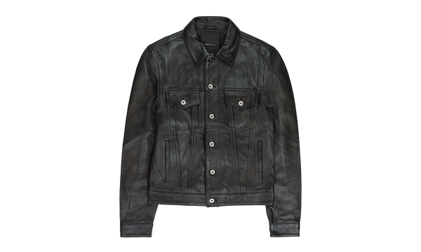 LEATHER TRUCKER JACKET "Black"