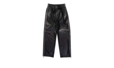 LEATHER SIDE ZIP TRACK PANT 