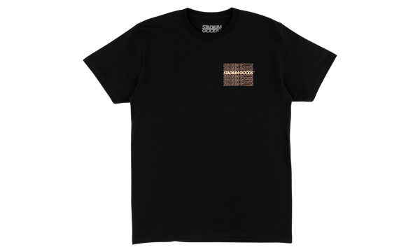 Stacked Pocket Logo Tee "Peach On Black"