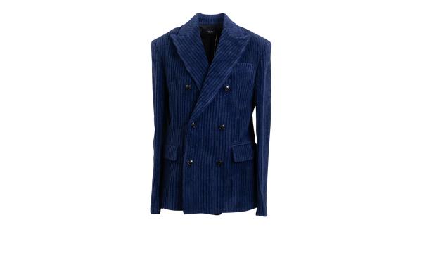 Corduroy Double-Breasted Jacket "Dark Blue"