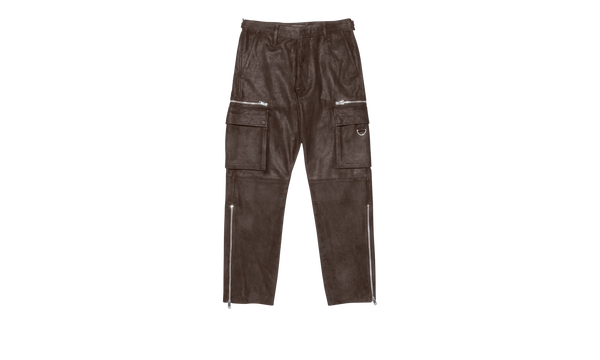 SUEDE ZIP CARGO PANT "Brown"