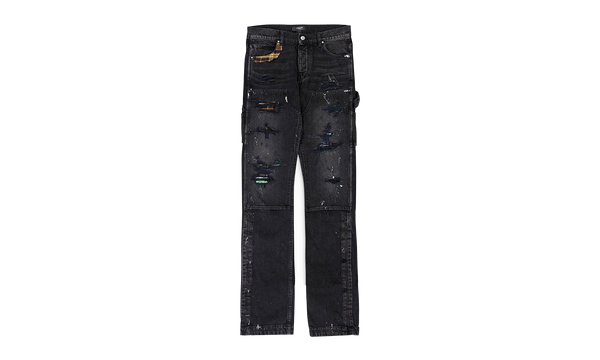 PLAID CARPENTER AGED CASUAL PANTS "Aged Black"