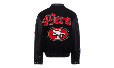 SAN FRANCISCO 49ERS WOOL & LEATHER VARSITY JACKET Black/Black 