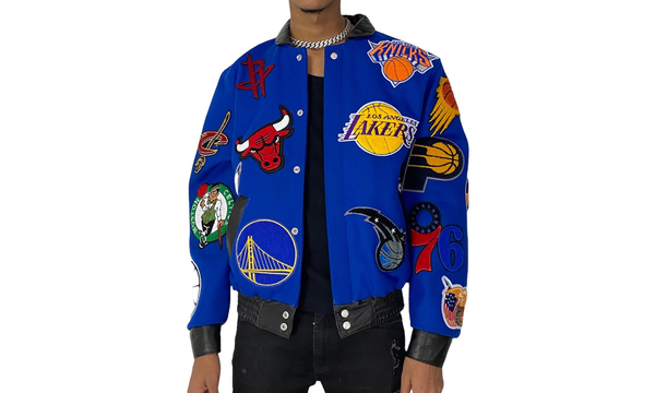 NBA COLLAGE WOOL & LEATHER JACKET Blue "COLLAGE WOOL BLUE"