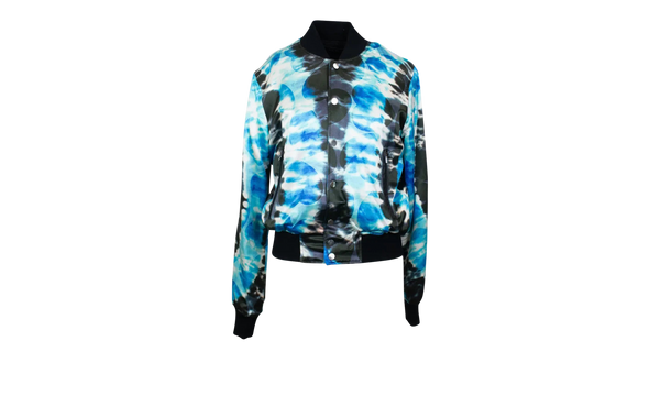 Hearts Tie Dye Bomber Jacket "Blue"