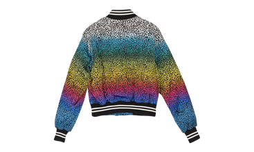 Silk Rainbow Leopard Bomber Jacket 