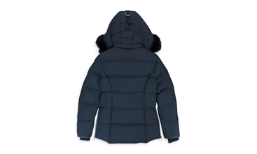 MOOSE KNUCKLES W CLOUD 3Q SH NAVY W/BLK SH PUFFER JACKET 