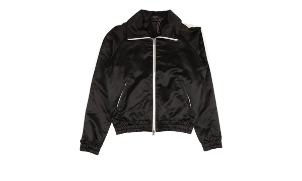 Full Zip Satin Track Jacket "Black"