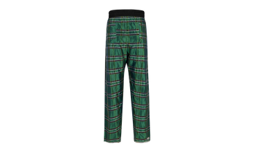 Silk Plaid Track Pants 